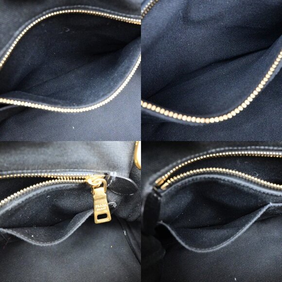 PRADA Logo Canapa Stampata 2Way Shoulder Hand Bag Canvas Leather GN GHW - Picture 9 of 15